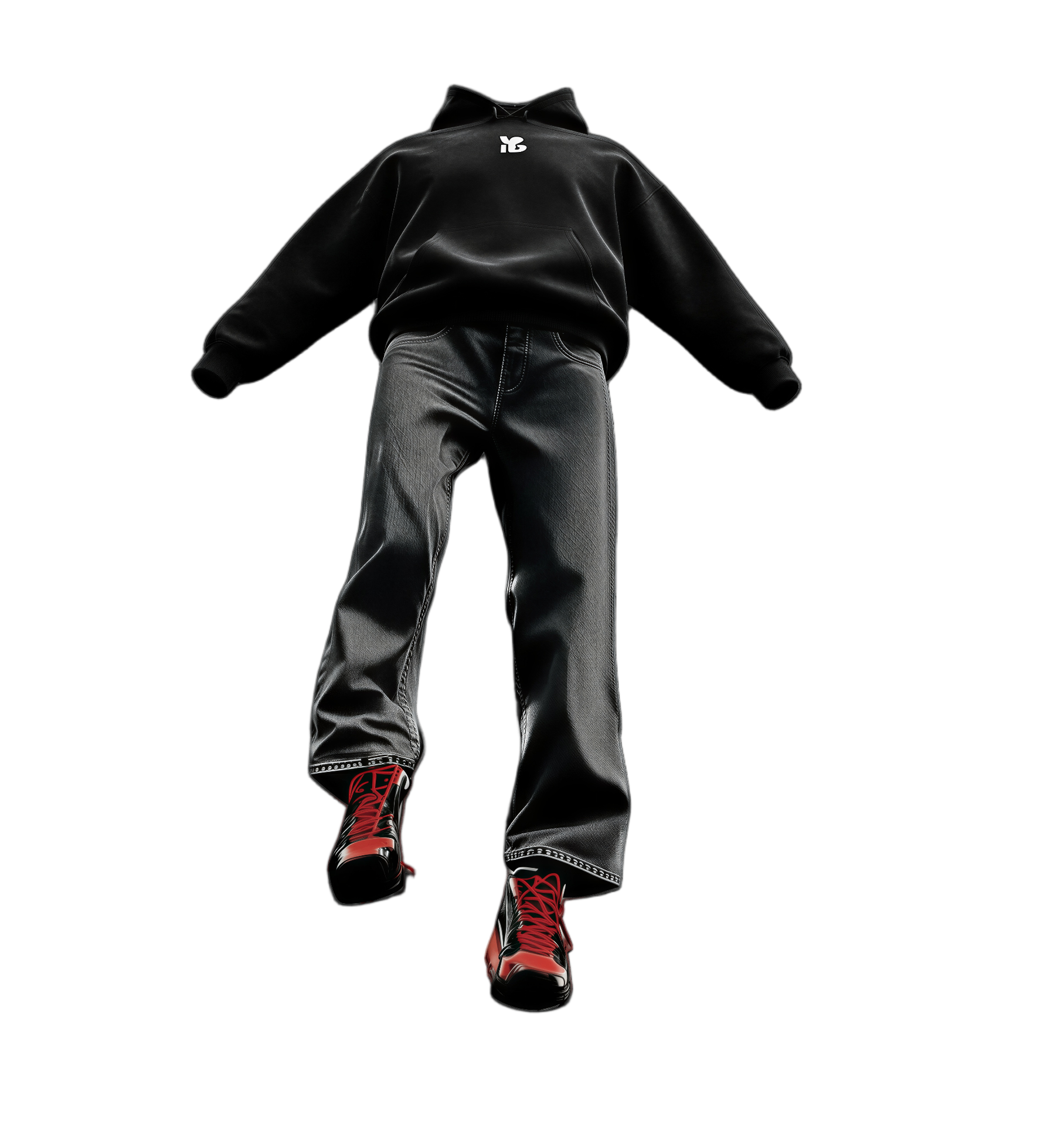 Mezy hoodie, jeans, and sneakers